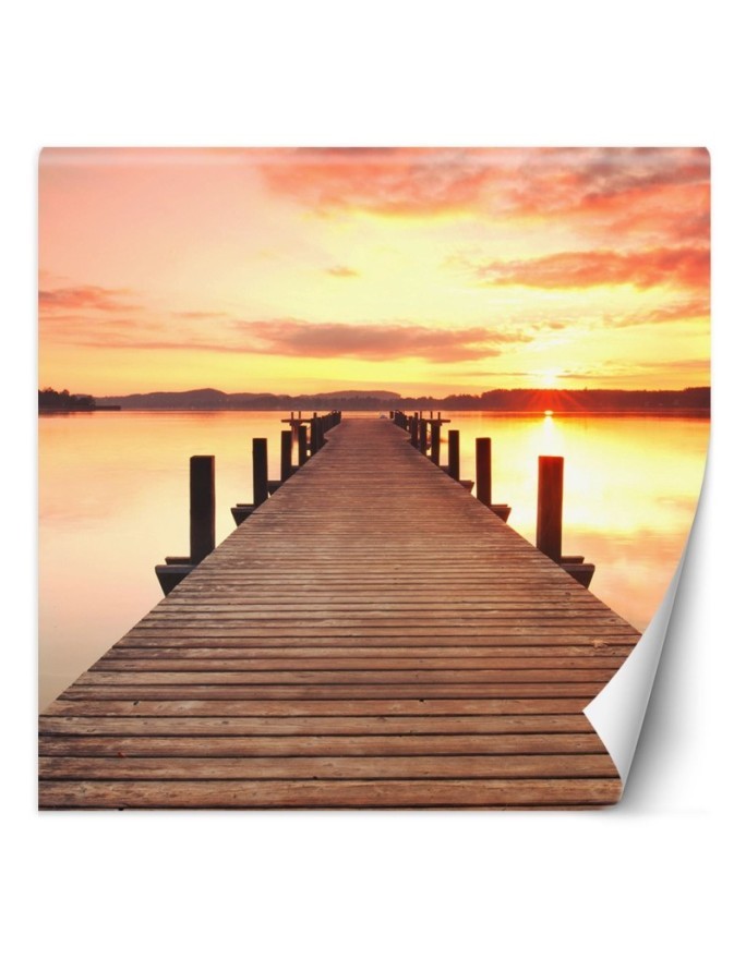 Modern Wallpaper - Lakeside deck sunset | FEEBY