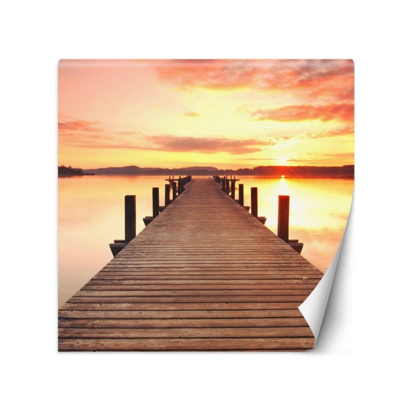 Modern Wallpaper - Lakeside deck sunset | FEEBY