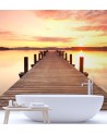 Modern Wallpaper - Lakeside deck sunset | FEEBY