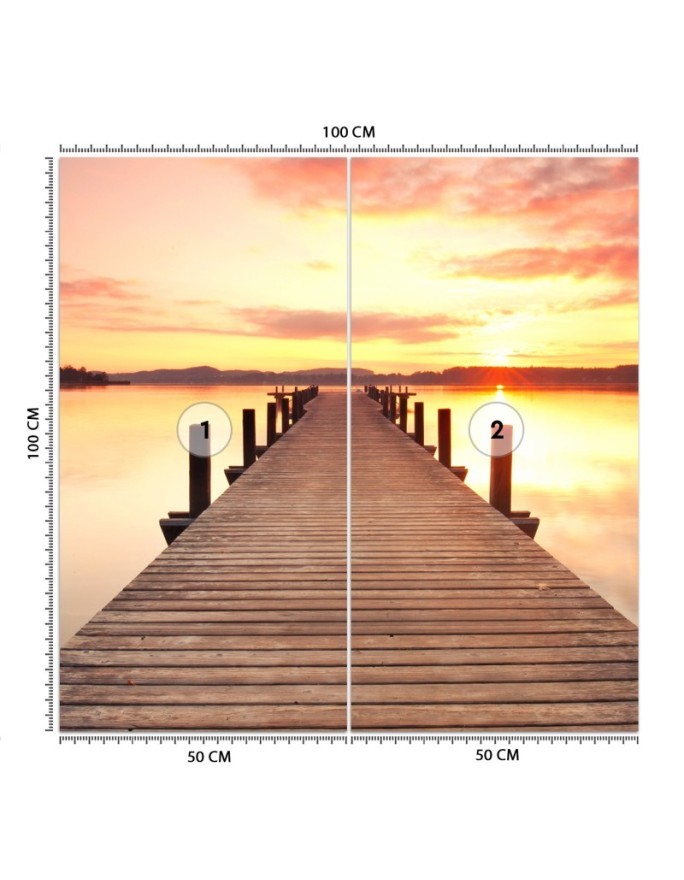 Modern Wallpaper - Lakeside deck sunset | FEEBY