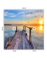 Original Wallpaper - Sunset over a lake and flying birds | FEEBY