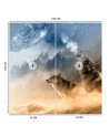 Unique Wallpapers for the living room - Wolf moon forest in the fog | FEEBY