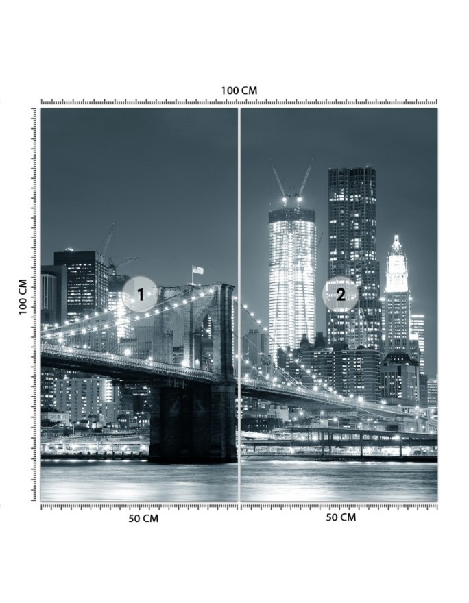 Wallpapers - Brooklyn Bridge at night New York black and white | FEEBY