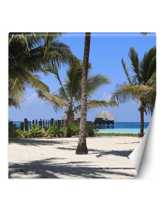 Unique wall mural - Tropical beach palm trees nature | FEEBY