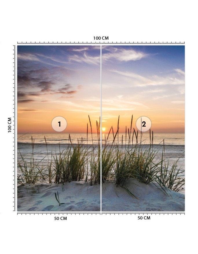 Wall mural for living room - Beach sea sunset | FEEBY