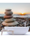 Original wall mural - Stony beach and sunset | FEEBY