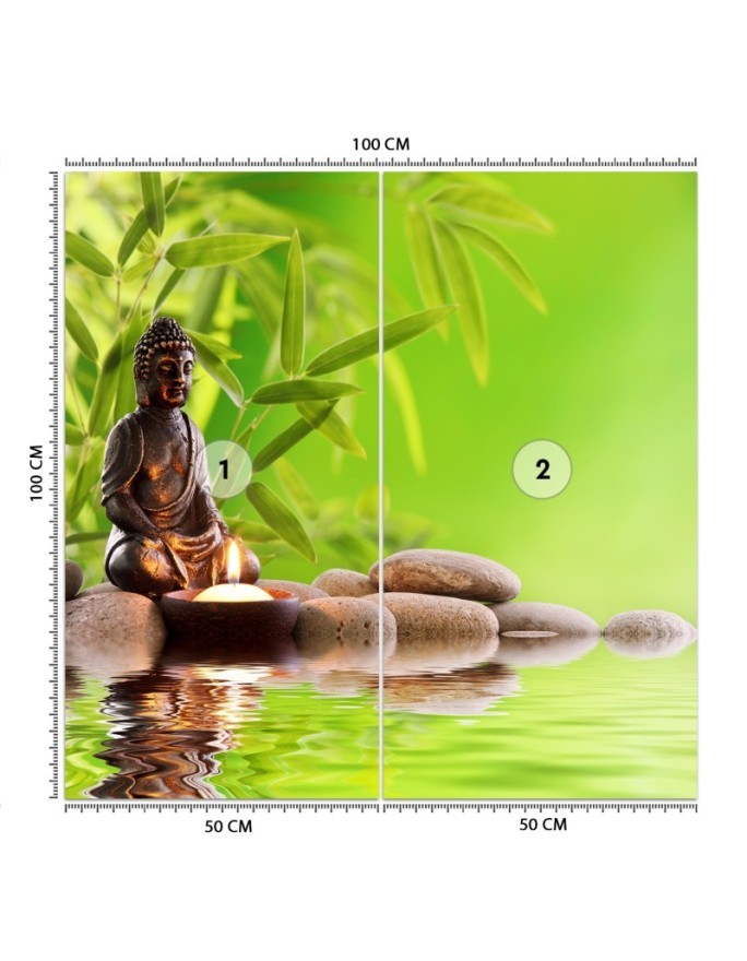 Original Wallpapers - Buddha candle and zen stones | FEEBY
