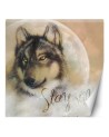 Modern wall murals - Brown wolf against the moon | FEEBY