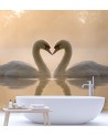 Beautiful wall murals - Swans swimming in a lake | FEEBY