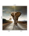 Unique wall murals for the living room - Elephant on the road | FEEBY