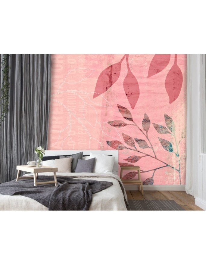 Exotic Wallpaper - Abstract leaves pink background Andrea Haase | FEEBY