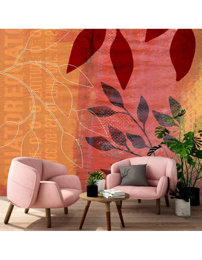Wallpaper - Leaves abstract orange background Andrea Haase | FEEBY