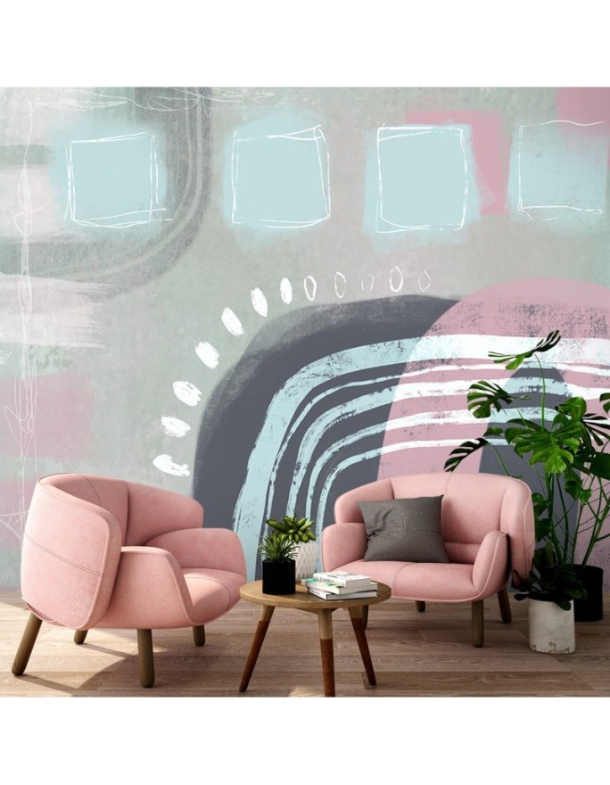 Wallpaper - Pink and blue abstract pattern Andrea Haase | FEEBY