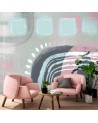 Wallpaper - Pink and blue abstract pattern Andrea Haase | FEEBY