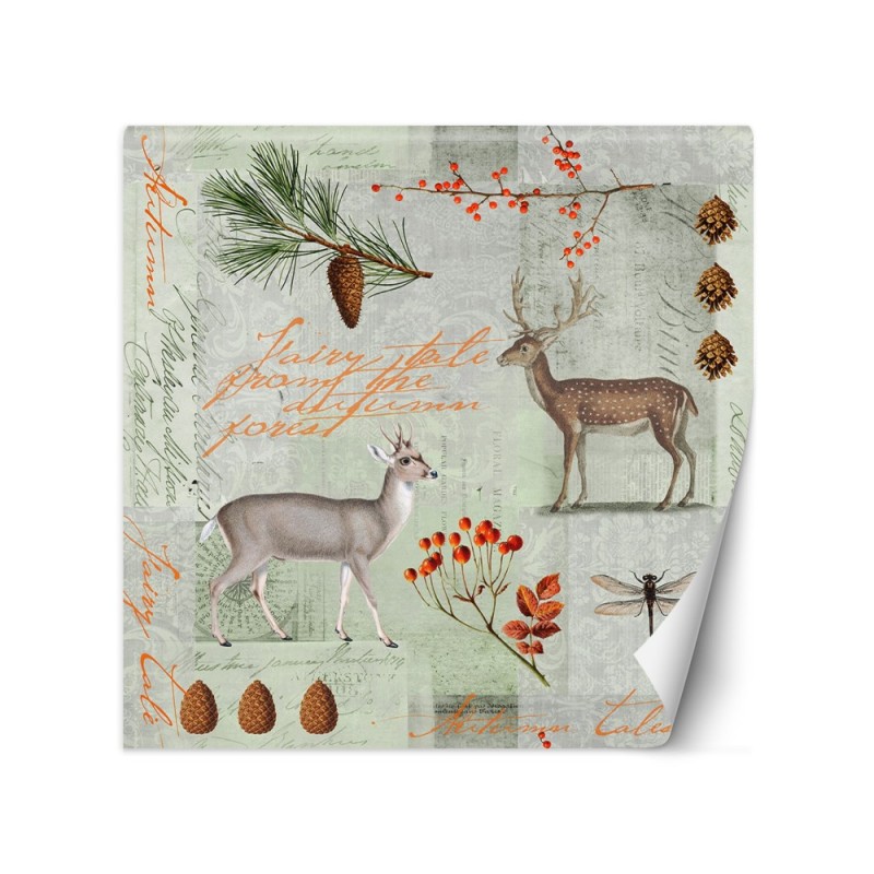 Wall mural - Deer abstract on green background Andrea Haase | FEEBY