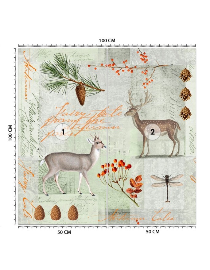 Wall mural - Deer abstract on green background Andrea Haase | FEEBY