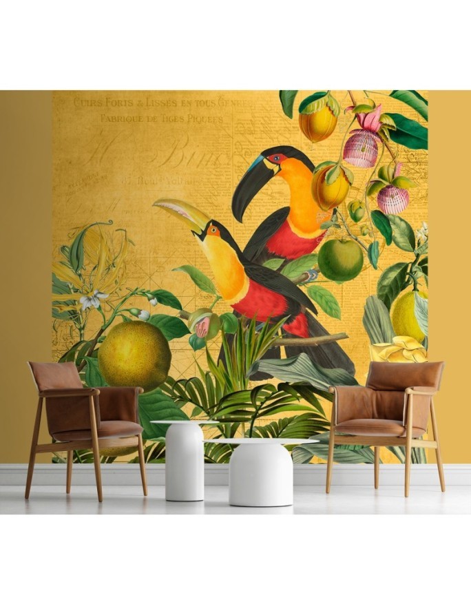 Wall mural - Parrots in leaves abstract animals Andrea Haase | FEEBY