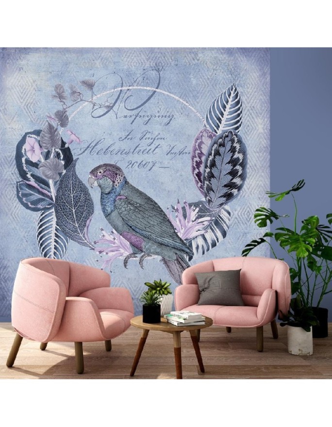 Original wall murals - Birds blue abstract Andrea Haase | FEEBY