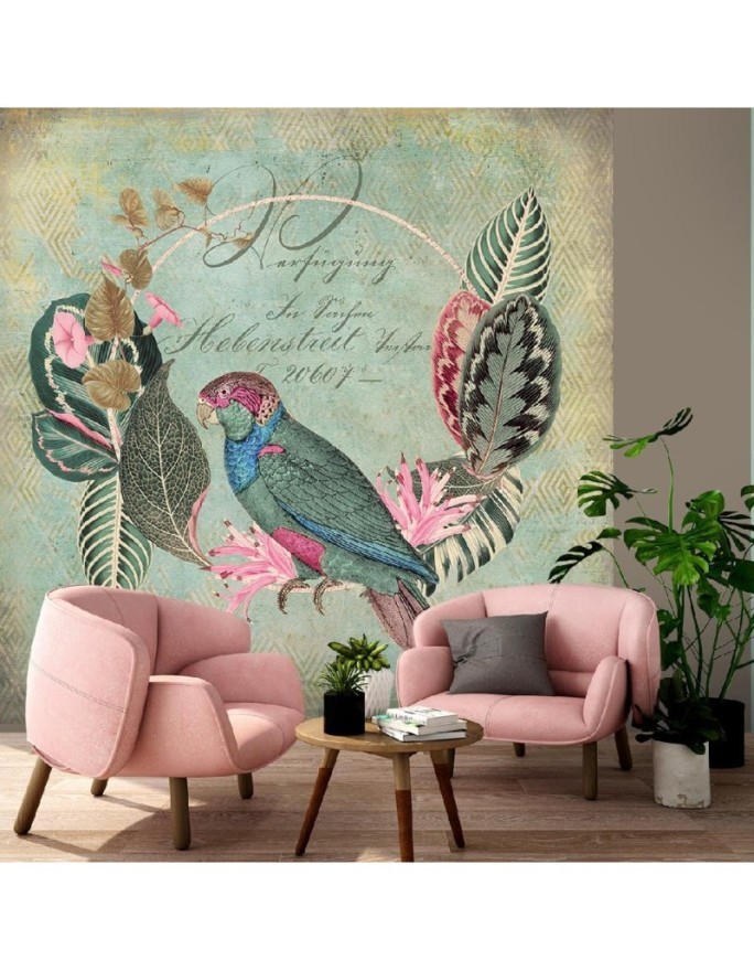 Exotic wall murals - Birds green abstract Andrea Haase | FEEBY
