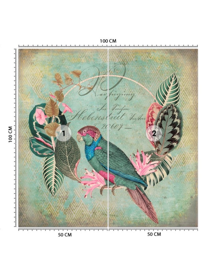Exotic wall murals - Birds green abstract Andrea Haase | FEEBY