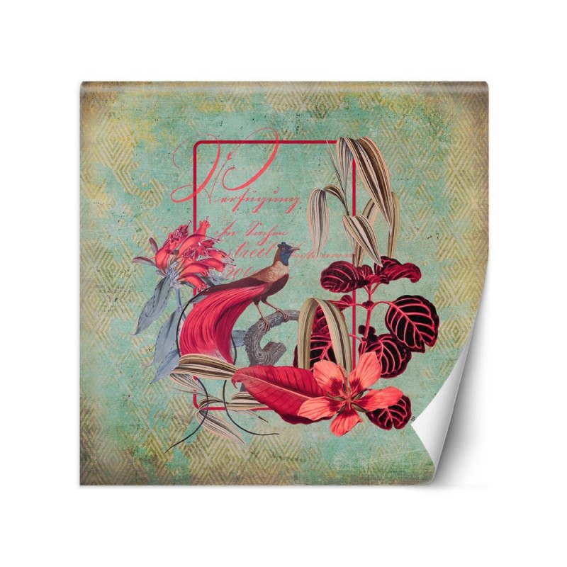Exotic wall mural - Green red abstraction Andrea Haase | FEEBY