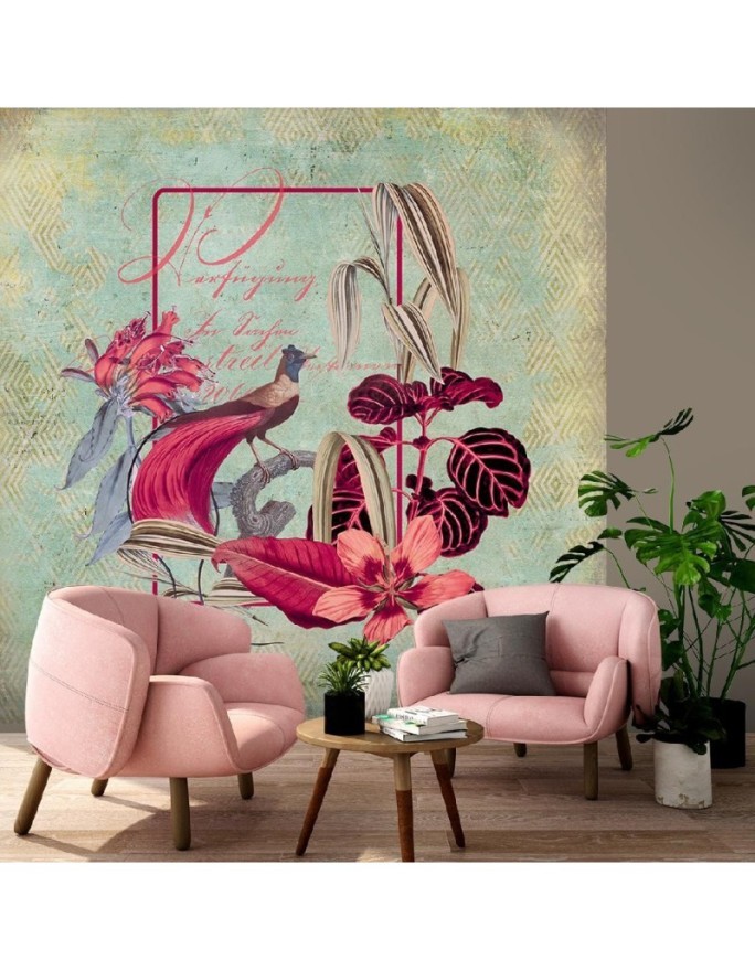 Exotic wall mural - Green red abstraction Andrea Haase | FEEBY