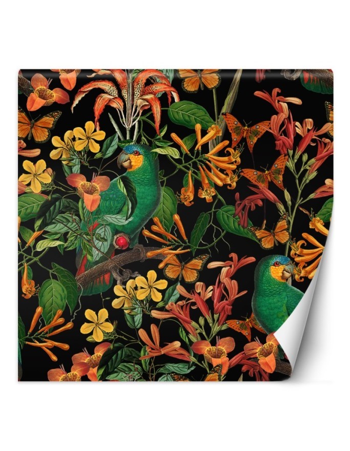 Wall mural - Bird against tropical leaves colourful abstraction Andrea Haase | FEEBY