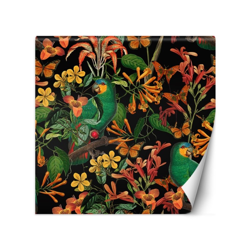 Wall mural - Bird against tropical leaves colourful abstraction Andrea Haase | FEEBY