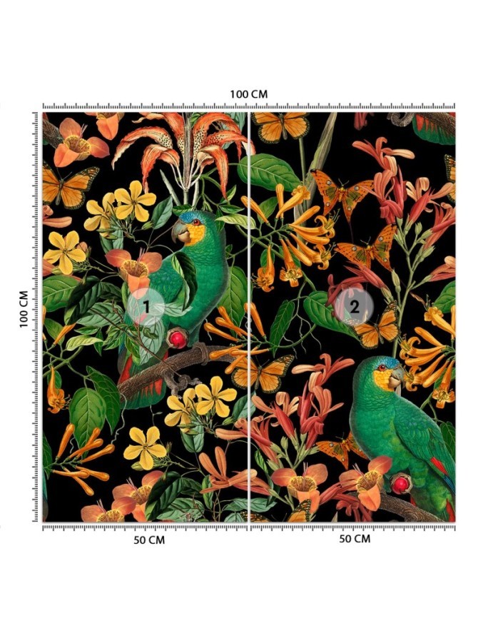 Wall mural - Bird against tropical leaves colourful abstraction Andrea Haase | FEEBY