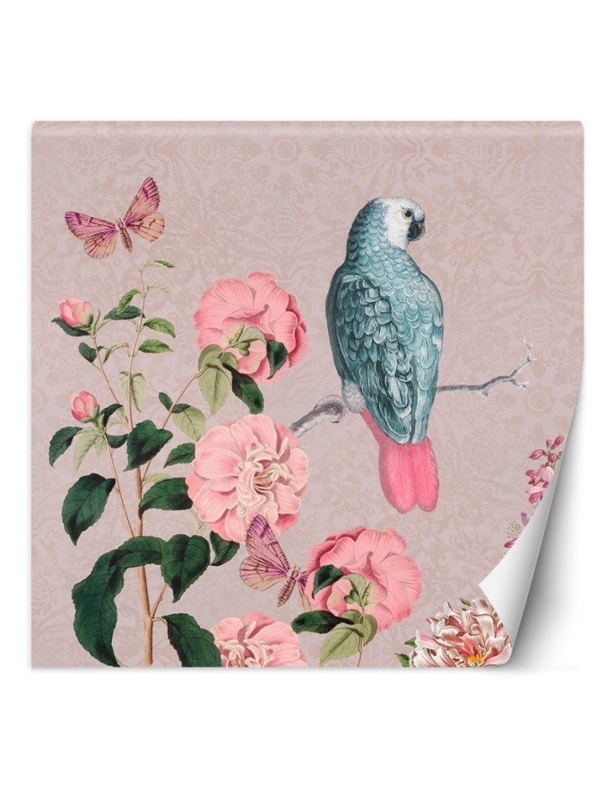 Fashionable wall mural - Pink abstract bird on a branch Andrea Haase | FEEBY