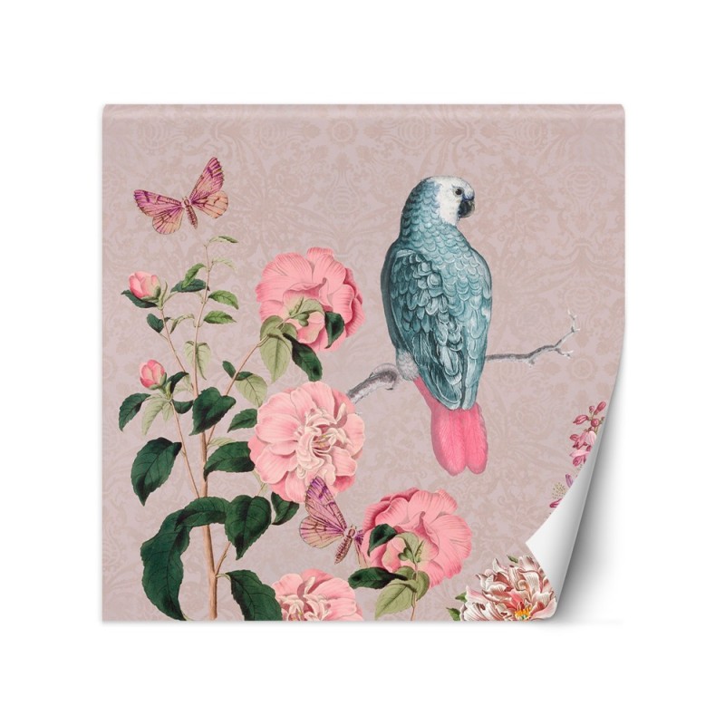 Fashionable wall mural - Pink abstract bird on a branch Andrea Haase | FEEBY