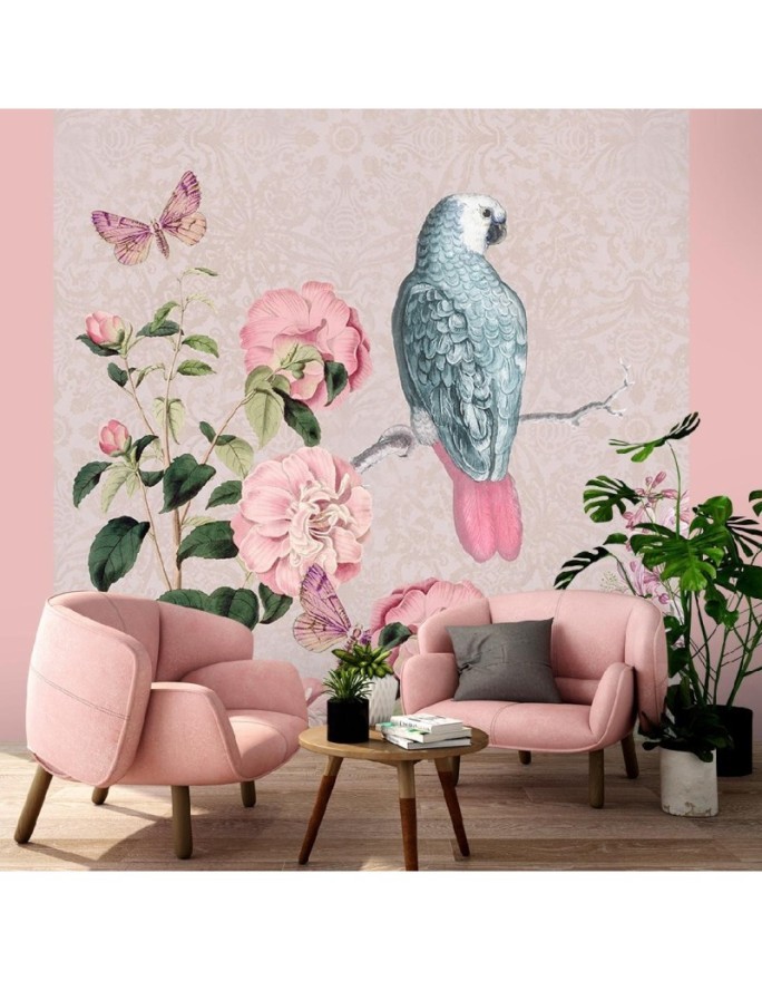 Fashionable wall mural - Pink abstract bird on a branch Andrea Haase | FEEBY