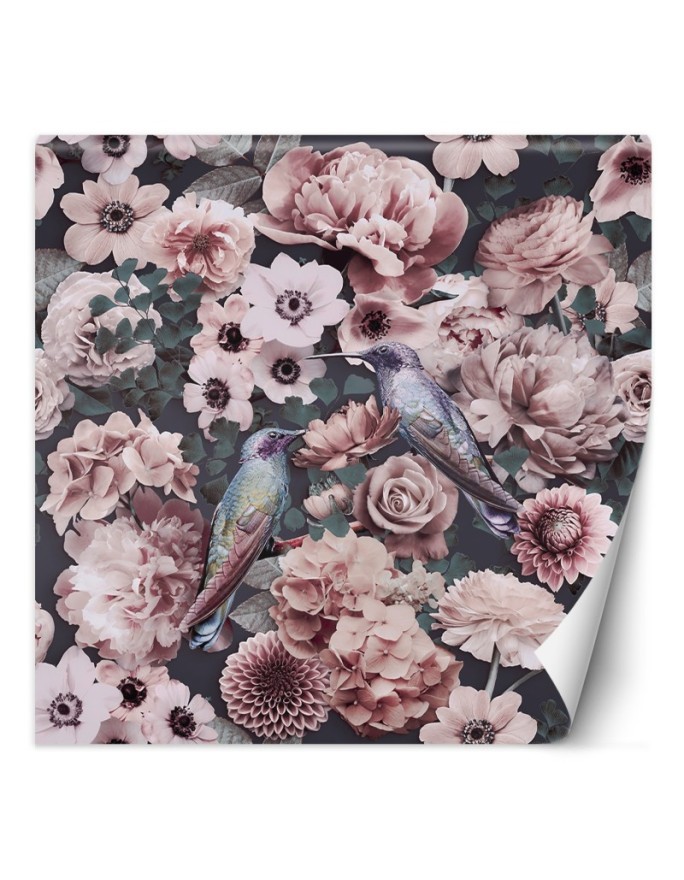 Wall mural - Birds and pink peony flowers Andrea Haase | FEEBY