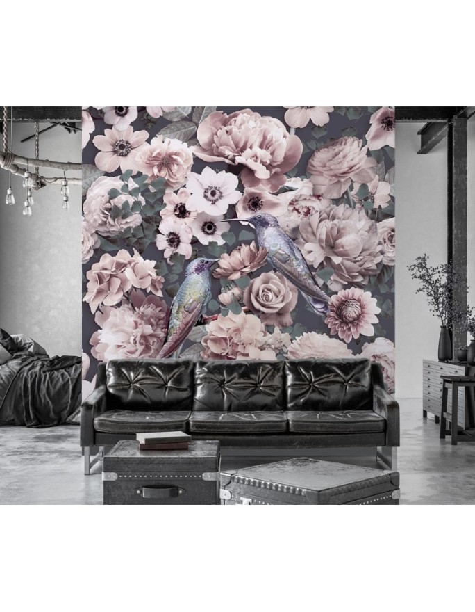 Wall mural - Birds and pink peony flowers Andrea Haase | FEEBY