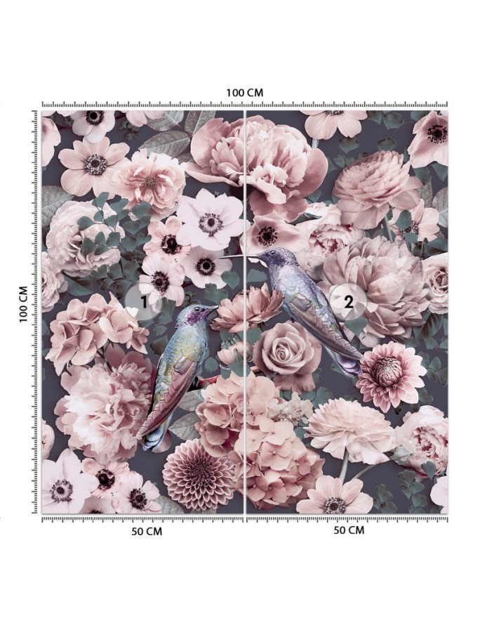 Wall mural - Birds and pink peony flowers Andrea Haase | FEEBY