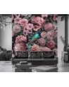 Stylish wall mural - Flowers roses pink bird nature Andrea Haase | FEEBY