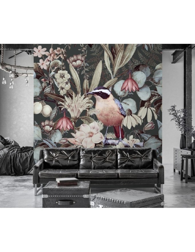 Inspirational wall mural - Bird leaves nature abstract Andrea Haase | FEEBY