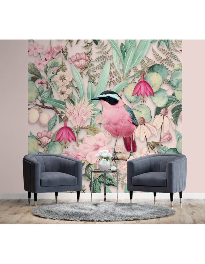 Wall mural - Coloured bird leaves flowers nature Andrea Haase | FEEBY