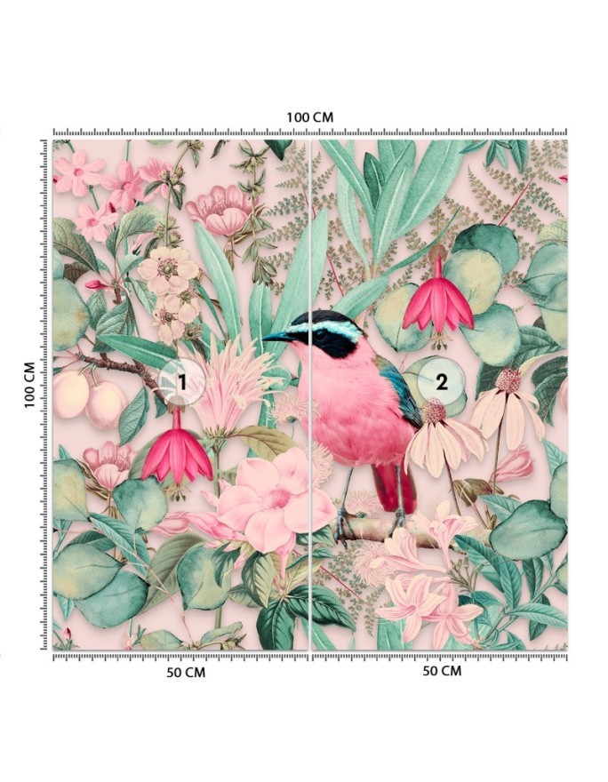 Wall mural - Coloured bird leaves flowers nature Andrea Haase | FEEBY