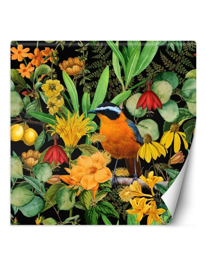 Photo wallpaper - Jungle bird leaves flowers nature Andrea Haase | FEEBY