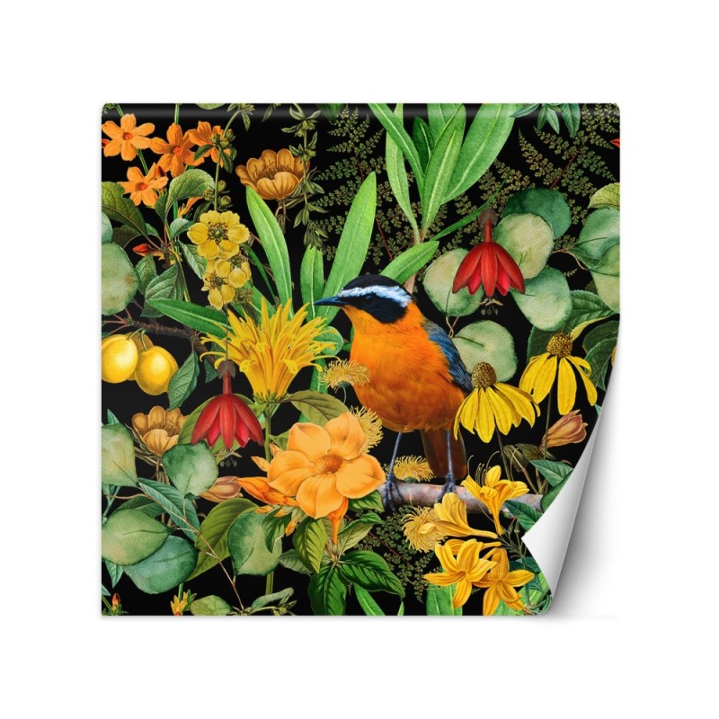 Photo wallpaper - Jungle bird leaves flowers nature Andrea Haase | FEEBY