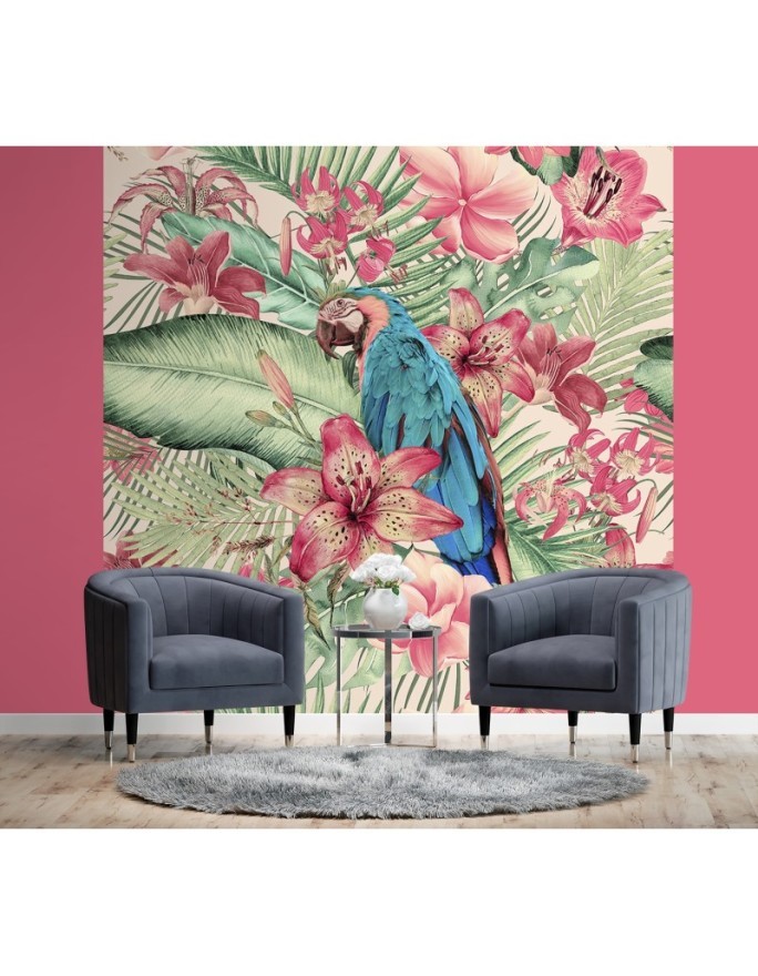 Wall mural - Parrot egothic leaves Andrea Haase | FEEBY