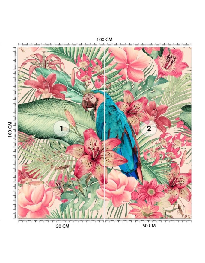 Wall mural - Parrot egothic leaves Andrea Haase | FEEBY