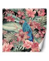 Photo wallpaper - Parrot on a background of pink exotic leaves Andrea Haase | FEEBY