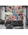 Photo wallpaper - Parrot on a background of pink exotic leaves Andrea Haase | FEEBY
