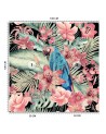 Photo wallpaper - Parrot on a background of pink exotic leaves Andrea Haase | FEEBY