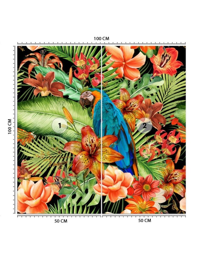 Photowall - Parrot jungle green palm leaves Andrea Haase | FEEBY