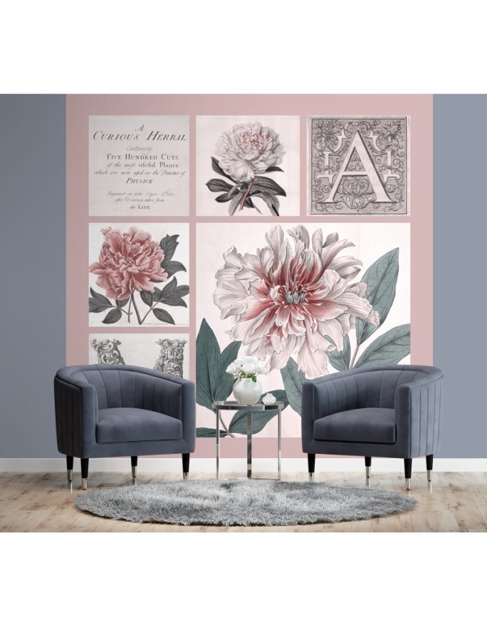 Stylish wall mural - Pink collage Flowers Andrea Haase | FEEBY