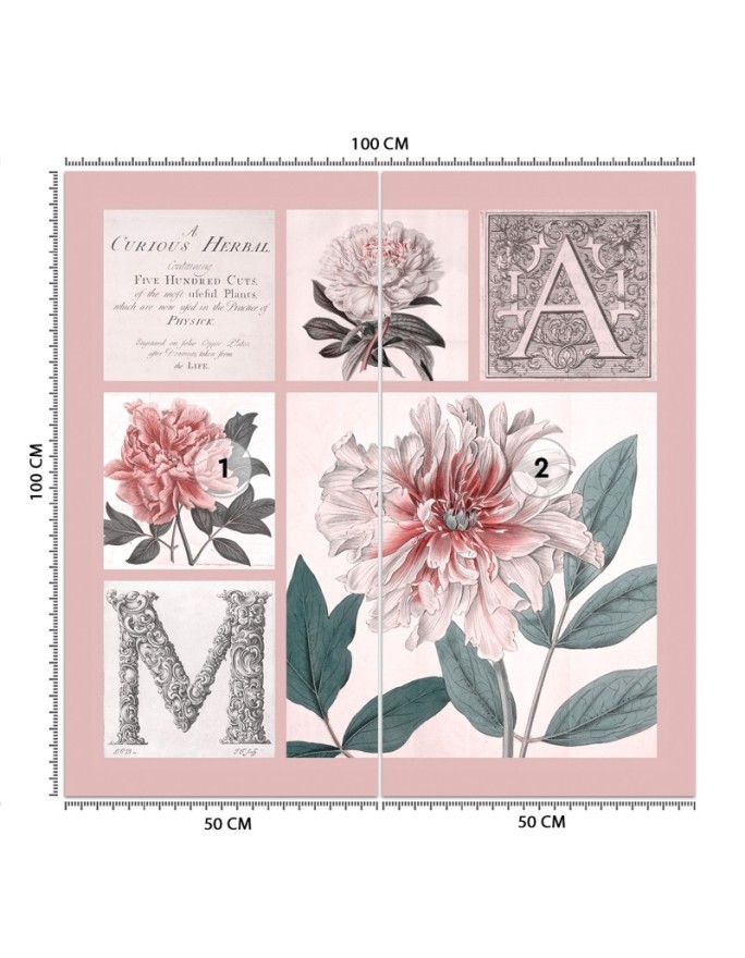 Stylish wall mural - Pink collage Flowers Andrea Haase | FEEBY