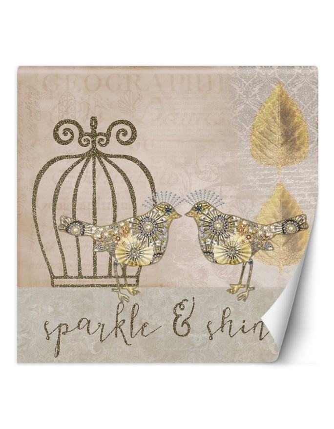 Fleece wall murals - Golden bird cage Andrea Haase | FEEBY